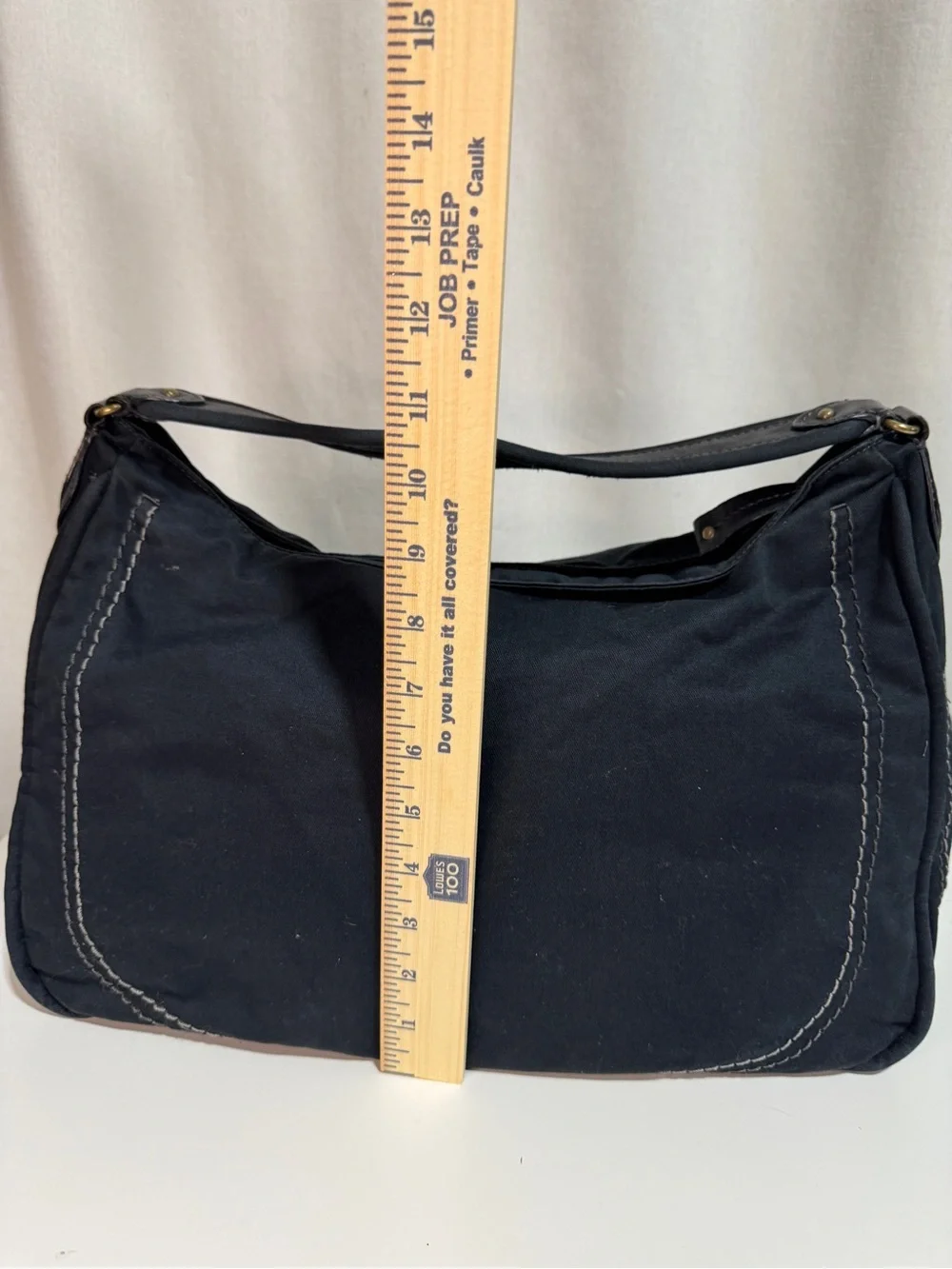 Back to School GAP Black Canvas Hobo Shoulder Bag w/ Gold Zipper, Leather accent